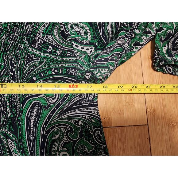 Michael Michael Kors Dress Womens Small Green Paisley Long Sleeve Stretch Party - Picture 4 of 8